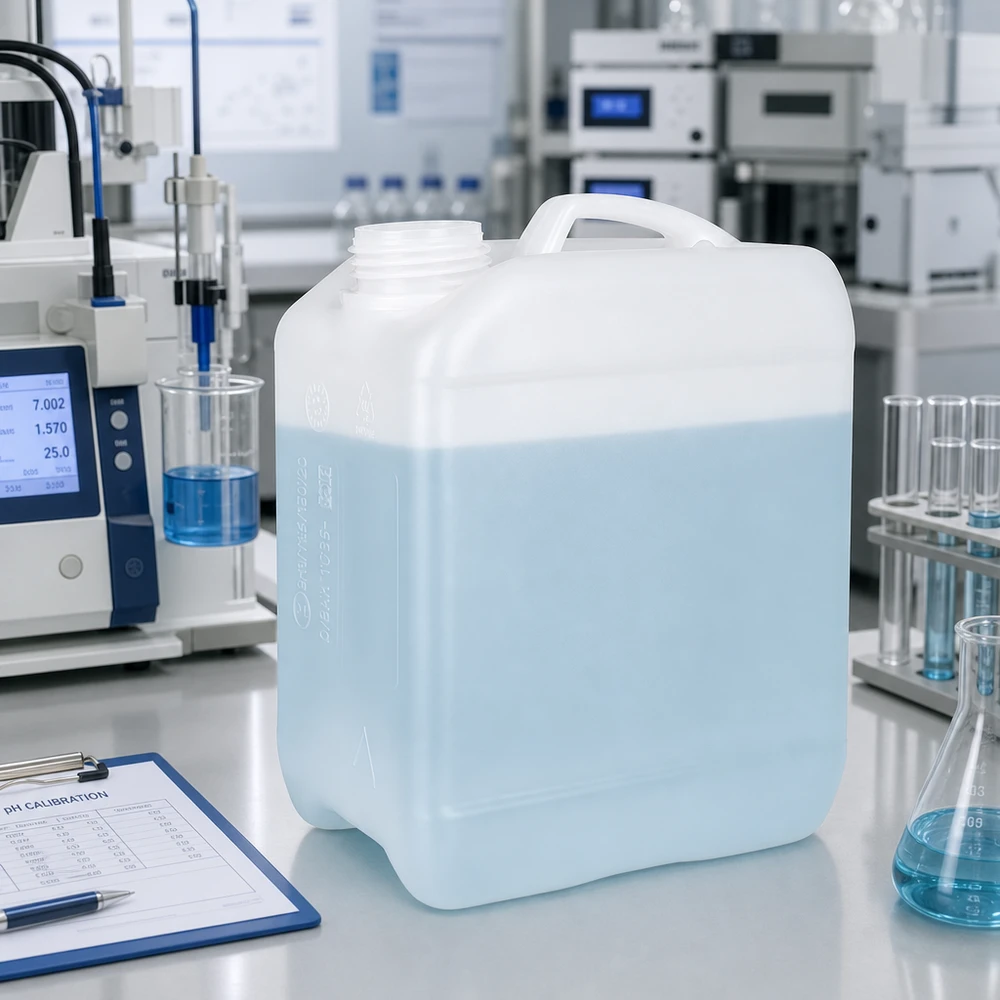 Voedselveilige jerrycan van 2,5 liter zonder dop, met geïntegreerd draaghandvat van kunststof