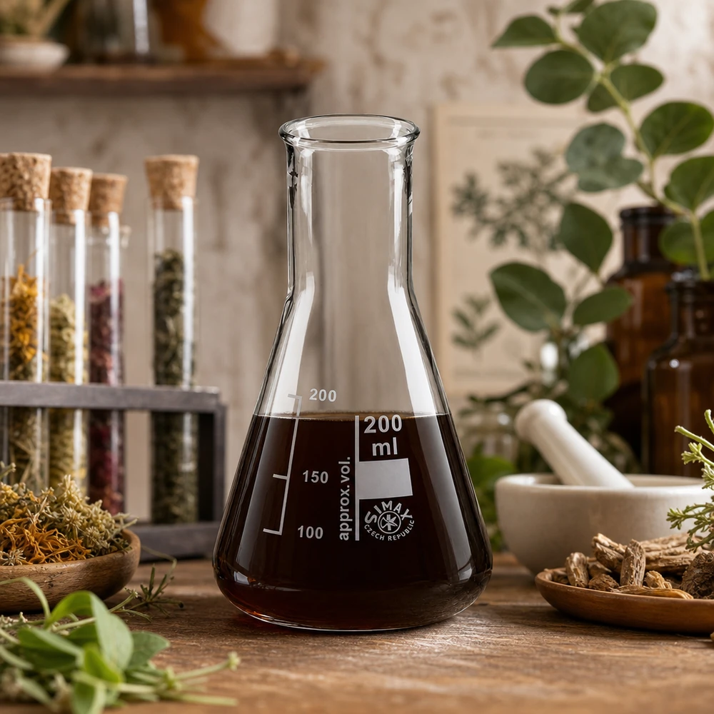 Erlenmeyer 200ml nauwe hals borosilicaat met afgeronde rand Erlenmeyer 200ml nauwe hals borosilicaat met afgeronde rand