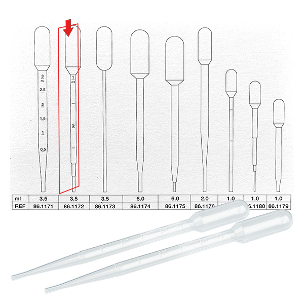 Transferpipet, nominaal volume: 3,5 ml, (LxB): 155 x 15 mm, Ma