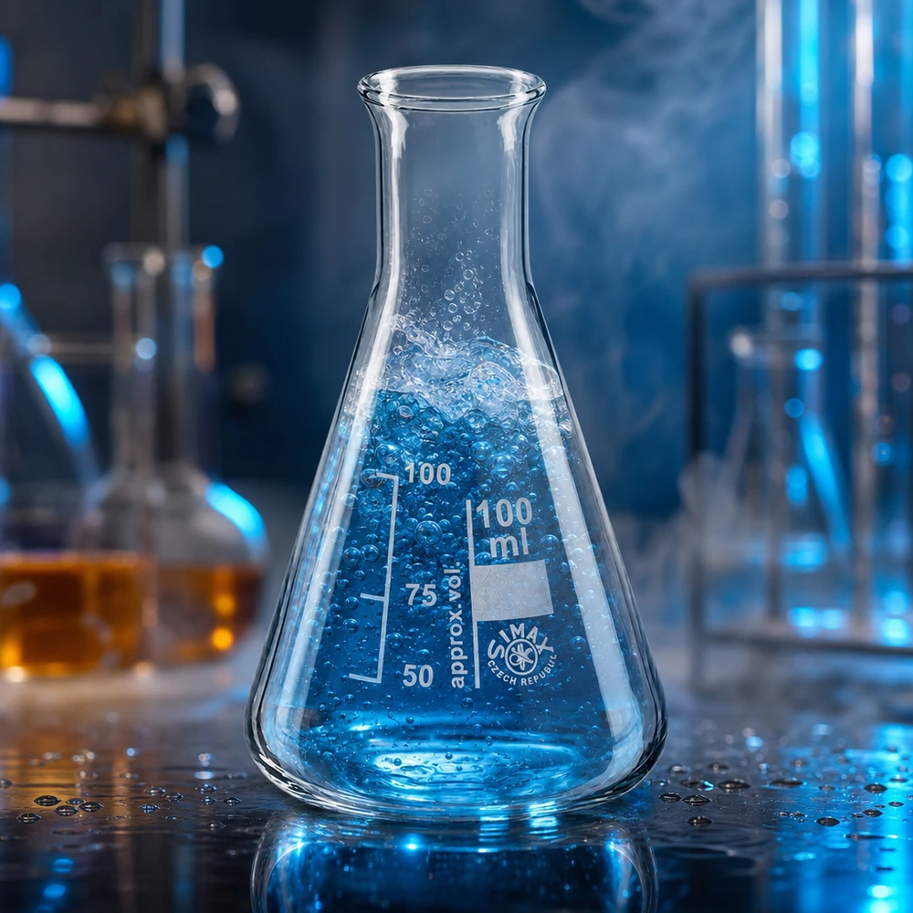 Erlenmeyer 100ml nauwe hals borosilicaat met afgeronde rand Erlenmeyer 100 ml met smalle hals met stabiele bodem en voorgevormde rand voor veilig werken