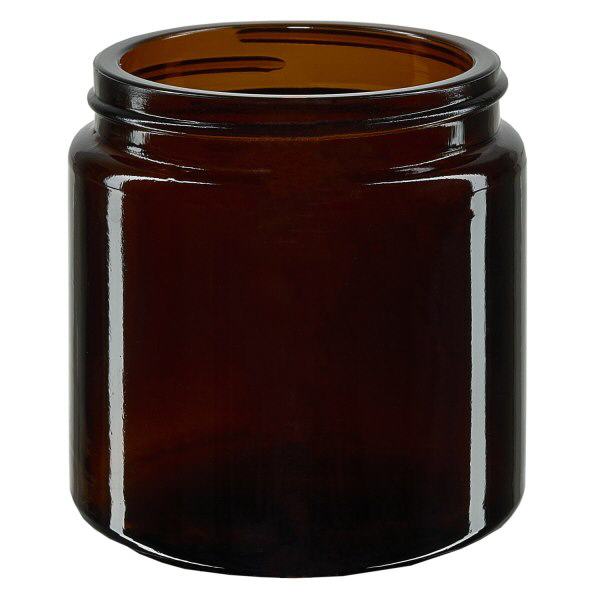 Glazen pot 120ml bruin glas 58mm/R3, zonder sluiting