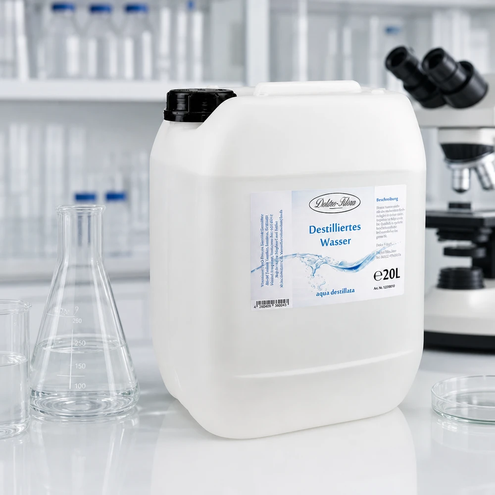 20 liter gedestilleerd water - Aqua dest in blanke premium jerrycan van Doktor Klaus 20 liter gedestilleerd water - Aqua dest in blanke premium jerrycan van Doktor Klaus