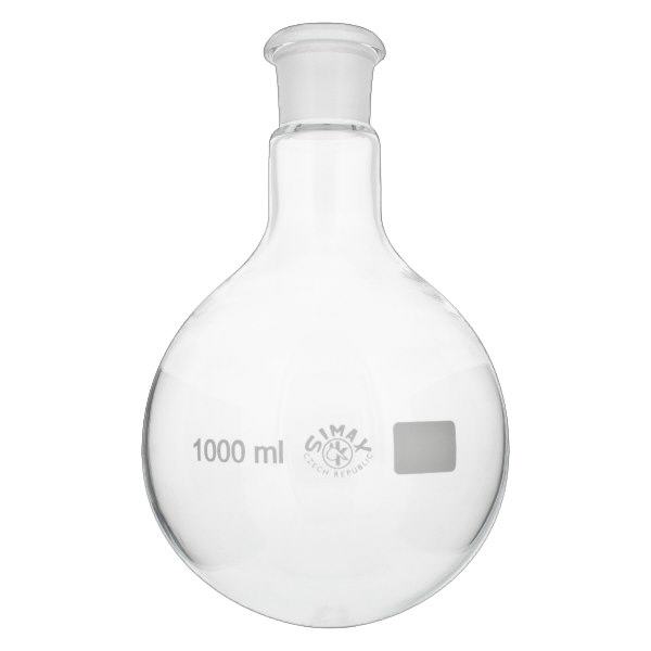 Platbodem kolf 1000ml wijde hals borosilicaat met slijpstuk 29/32