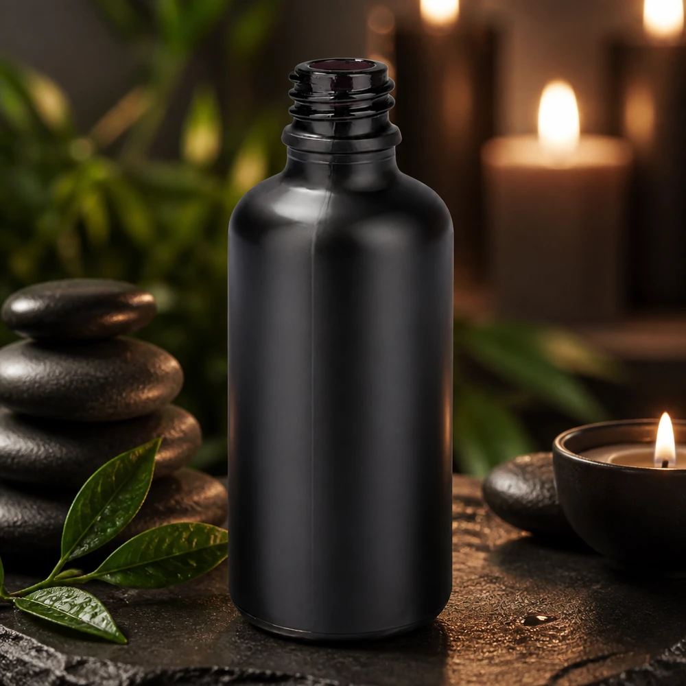 50ml apothekersfles BlackLine UT18/50 UNiTWIST 50ml apothekersfles BlackLine UT18/50 UNiTWIST met mat oppervlak voor een luxe uitstraling