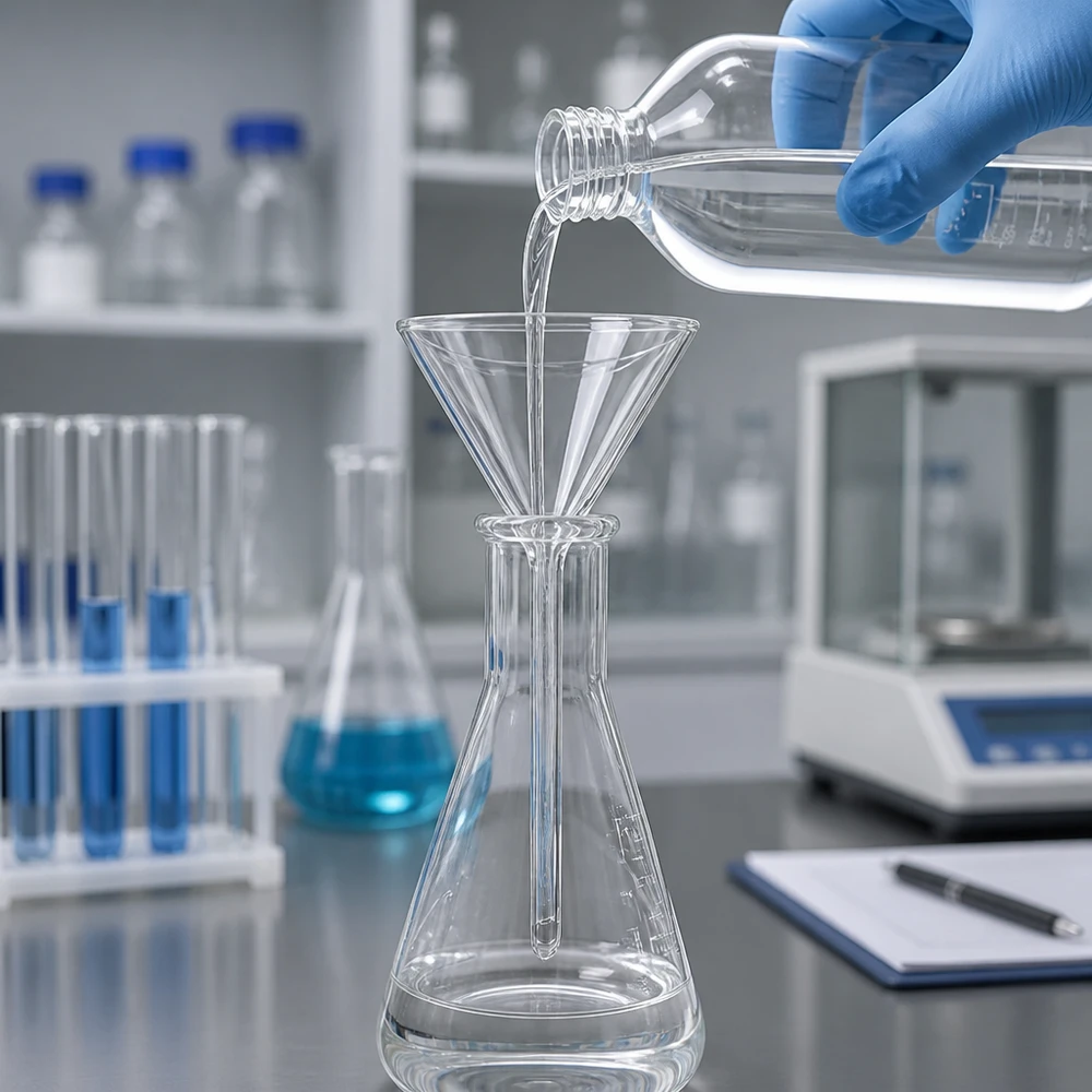 Glazen trechter Ø 60mm - kalk-soda-glas - 60° hoek Natronkalkglas trechter met kort handvat en 60 mm opening voor chemisch laboratoriumwerk