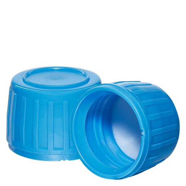 Schroefdop blauw met verzegelring PP28 ApoGlas
