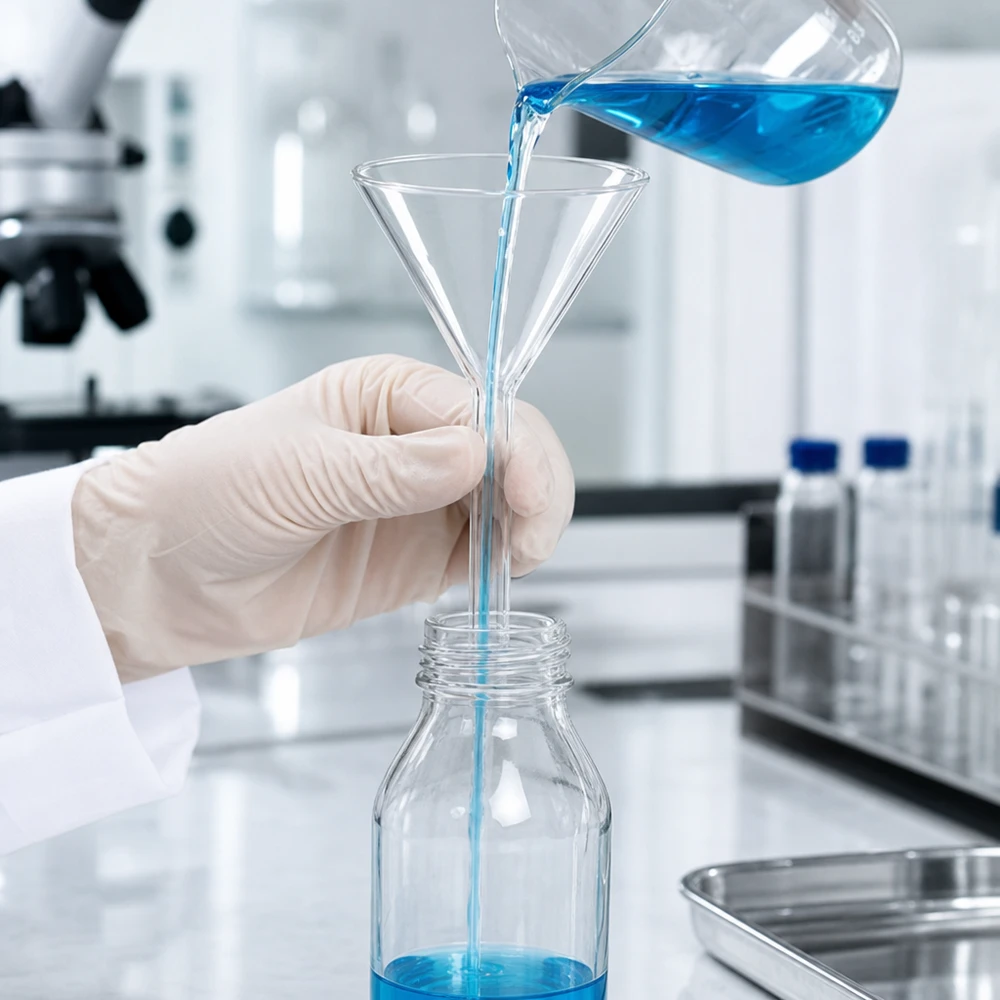 Glazen trechter Ø 60mm - kalk-soda-glas - 60° hoek Laboratorium trechter gemaakt van soda lime glas met 60 graden hoek en 60 mm opening voor nauwkeurig decanteren