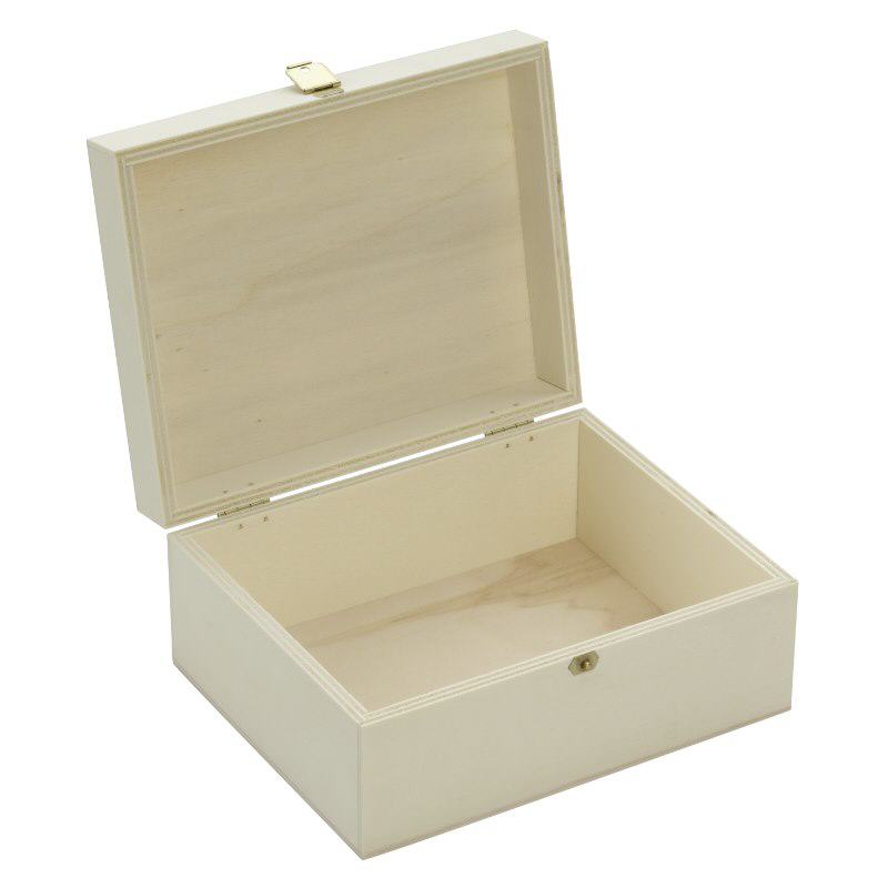 Houten box met klapdeksel 17x14x8cm (populieren triplex)