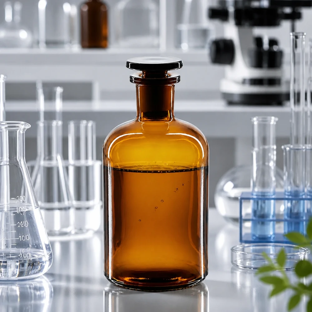 Apothekersfles 250 ml nauwe hals bruin glas incl. glazen stop Laboratoriumfles met ronde schouders en smalle hals, 250 ml, bruin, met glazen stop, voor farmaceutische toepassingen