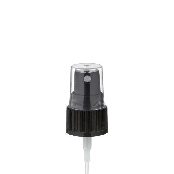 Pompverstuiver voor 20 ml aluminium fles zwart met beschermdop GCMI 20/410 Pompverstuiver voor 20 ml aluminium fles zwart met beschermdop GCMI 20/410