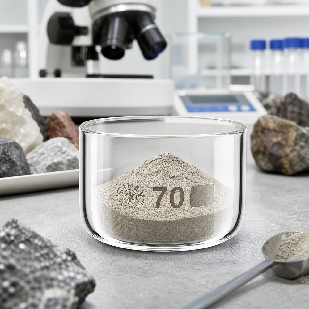 Simax-kristallisatieschaal zonder uitloop bij de analyse van gemalen mineraalgesteente in het onderzoekslaboratorium