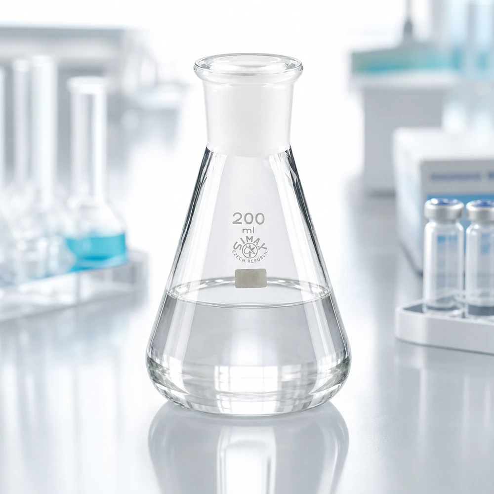 Erlenmeyer 200 ml nauwe hals borosilicaat met slijpstuk 29/32 Erlenmeyer 200 ml nauwe hals borosilicaat met slijpstuk 29/32