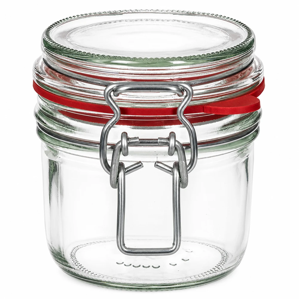 255 ml voorraadpot type G met beugelsluiting UN.. 255ml Vorratsglas mit Bügelverschluss und roter Dichtung - praktisches Einmachglas für Küche und Vorratshaltung