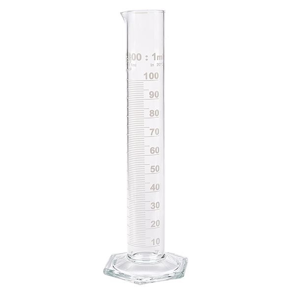 Maatcilinder 100ml wit maatverdeling hoog model ISO 4788
