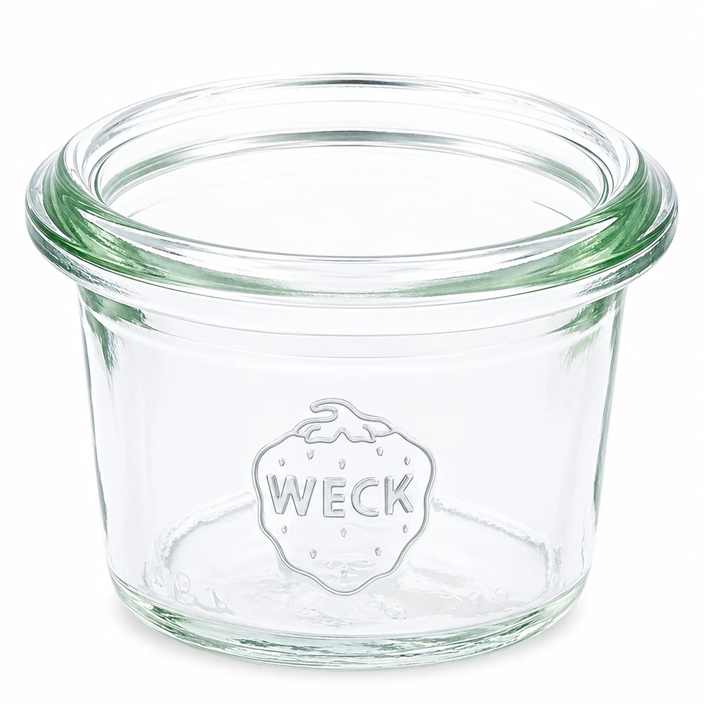 WECK 35ml RR40 mason jar van helder glas met reliëflogo voor conserveren en bewaren