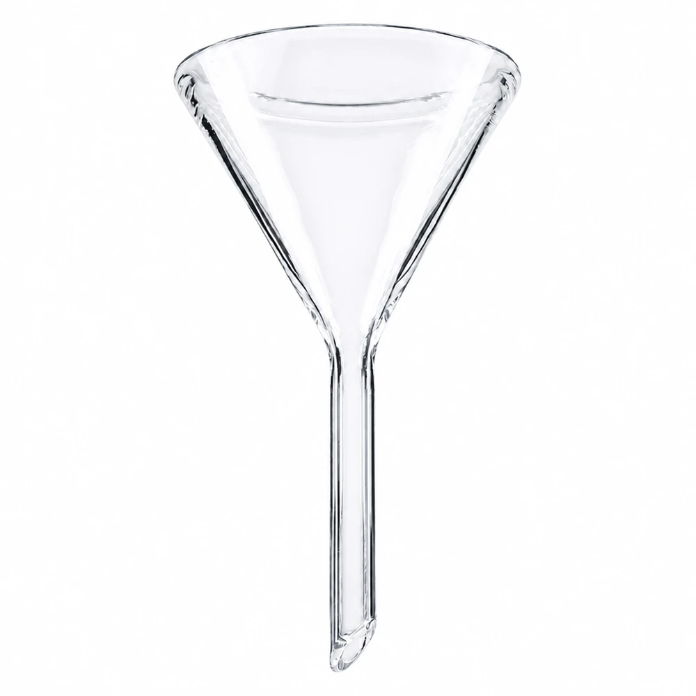 Glazen trechter Ø 45mm - borosilicaat 3.3 - 60° hoek Borosilicaat trechter 45mm diameter transparant korte stijl voor laboratorium