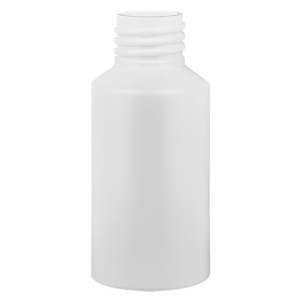 PET cilinderfles 50ml wit, S20x3, zonder sluiting