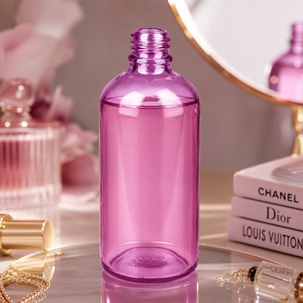 100ml apothekersfles PurpleLine UT18/100 UNiTWIST Apothekersfles 100ml PurpleLine met UV-bescherming dankzij violet glas en beveiligde dop