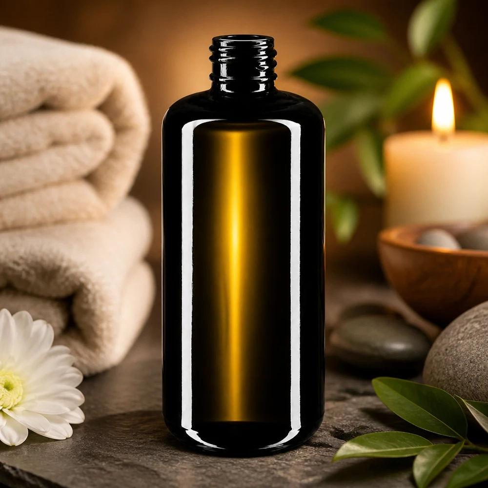 Violetglas fles 200ml GCMI 410/24 Mironglas Professionele 200ml Draco violet glazen fles met mat oppervlak voor hoogwaardige schoonheidsproductlijnen