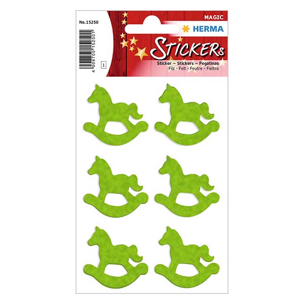 Vilten stickers "Hobbelpaard" (6 stickers) Vilten stickers "Hobbelpaard" (6 stickers)