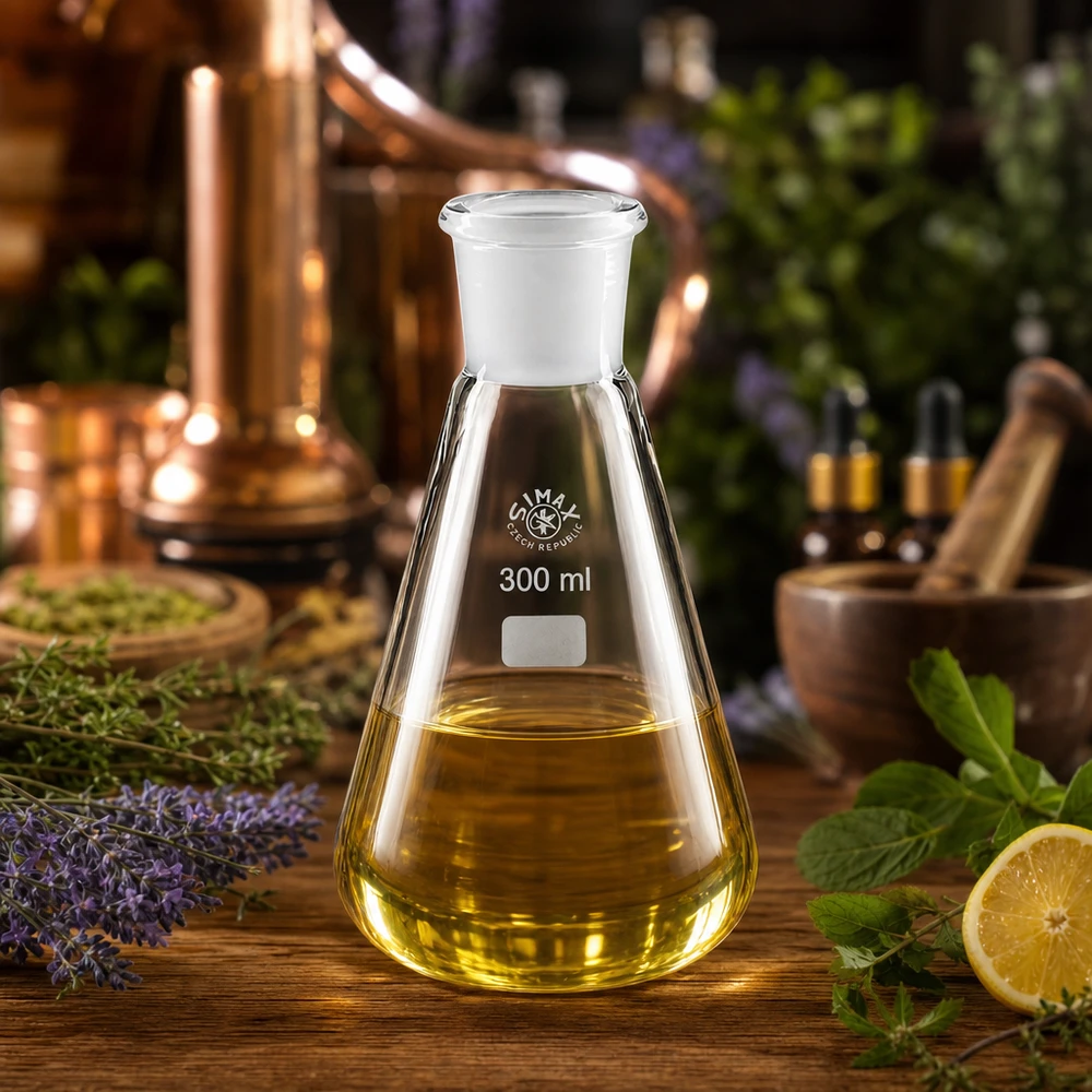 Erlenmeyer 300ml nauwe hals borosilicaat met slijpstuk 29/32 Erlenmeyer 300ml met maatverdeling en professionele standaard geslepen 29/32