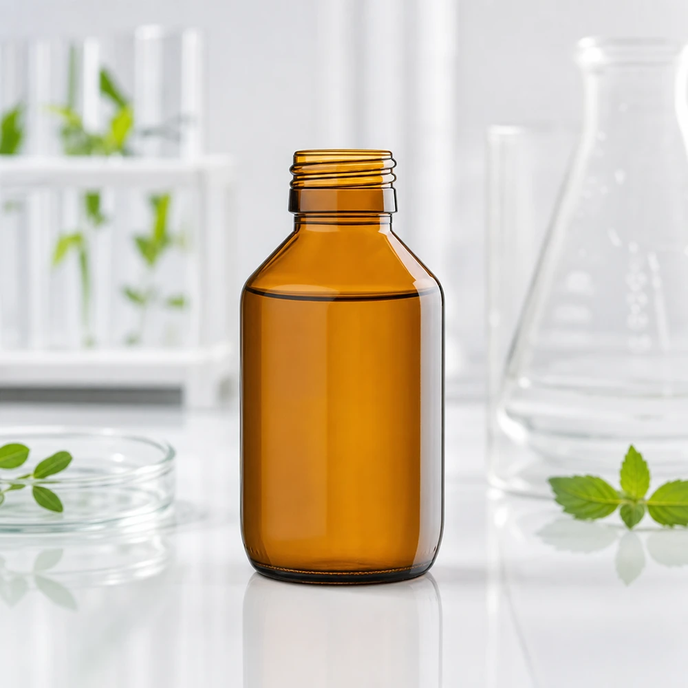 100ml Euro-medicijnfles bruin Hoogwaardige 100ml amberkleurige glazen fles voor apotheken met PP28 schroefdraad voor veilig bewaren