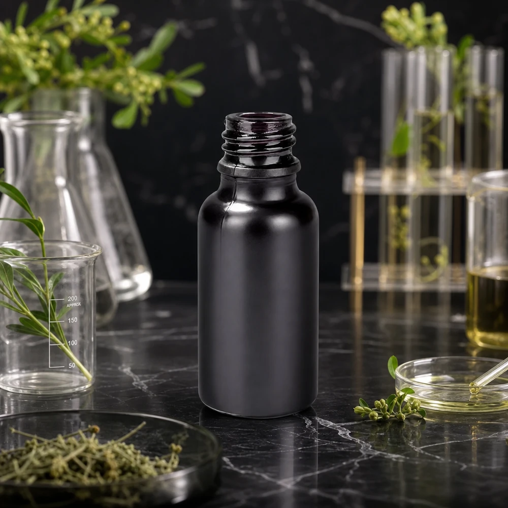 20ml apothekersfles BlackLine UT18/20 UNiTWIST Veelzijdig 20ml BlackLine flesje voor tincturen van etherische oliën en homeopathische preparaten