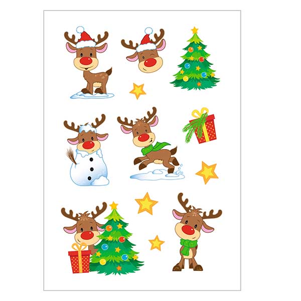Rudolph stickers (24 stickers met glitter) Rudolph stickers (24 stickers met glitter)