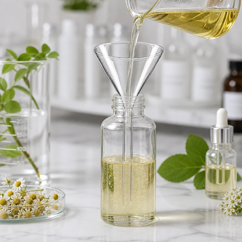 Glazen trechter Ø 55mm - borosilicaat 3.3 - 60° hoek Compacte laboratoriumtrechter 55 mm korte stijl gemaakt van hittebestendig borosilicaat voor veilige laboratoriumtoepassingen