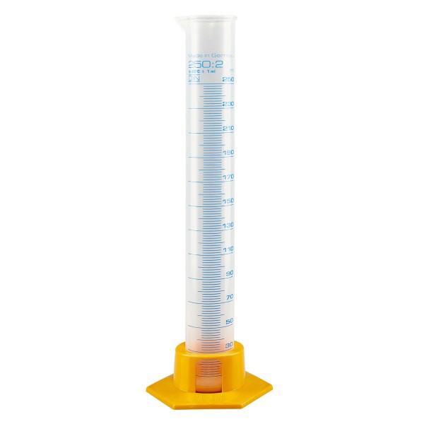250ml maatcilinder PP, maatverdeling met voet 250ml maatcilinder PP, maatverdeling met voet
