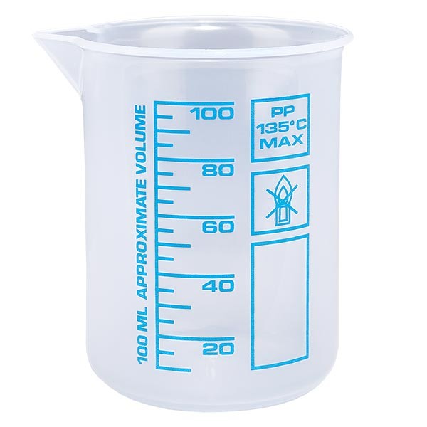 Maatbeker (Griffin beker) 100ml van PP Maatbeker (Griffin beker) 100ml van PP