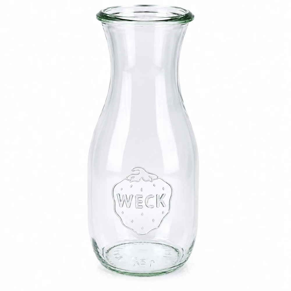 WECK RR60 sapfles van 530 ml 530ml WECK sapfles RR60 van glas met deksel en transparant aardbeienlogo in reliëf
