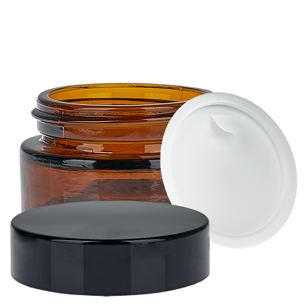 Glazen pot 20ml bruin met inlegdeksel UNiTWIST