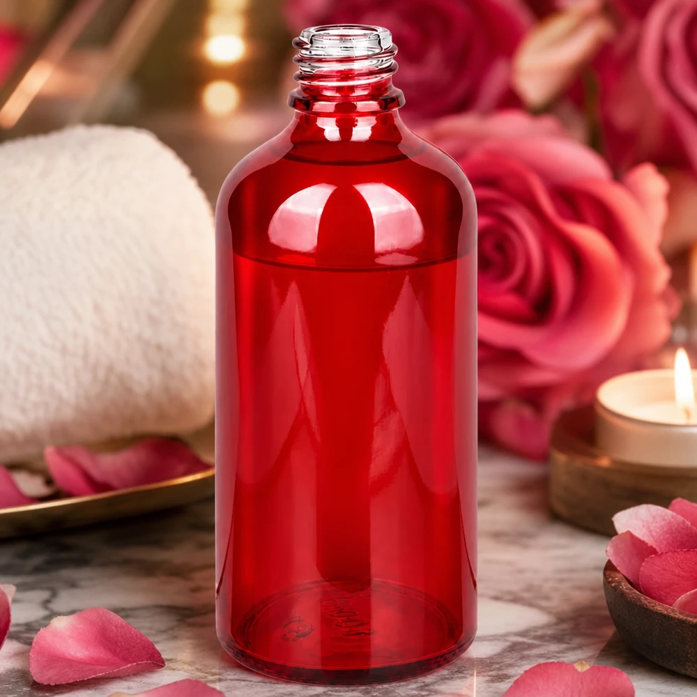Apothekersfles 100ml RedLine UT18/100 UNiTWIST RedLine apothekersfles 100ml met lichtbeschermend rood glas en hersluitbare schroefdraad
