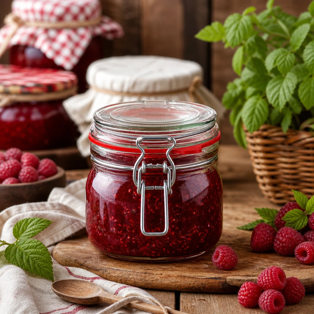 634 ml voorraadpot type G met beugelsluiting UN.. Inmaakpot van 634 ml met draaideksel, perfect voor zelfgemaakte jam en marmelade