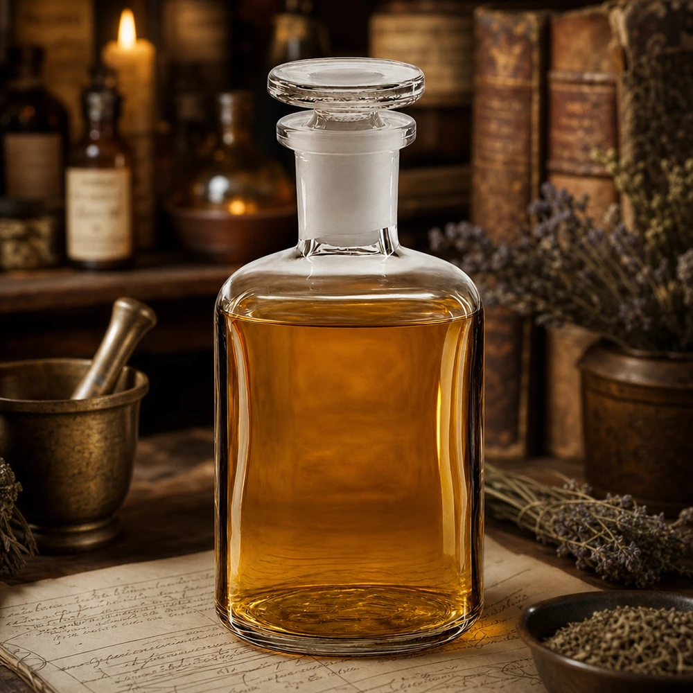 Apothekersfles 100 ml nauwe hals helder glas incl. glazen stop Decoratieve opslagfles van 100 ml, helder glas, smalle hals, met stop, voor natuurgeneeskunde