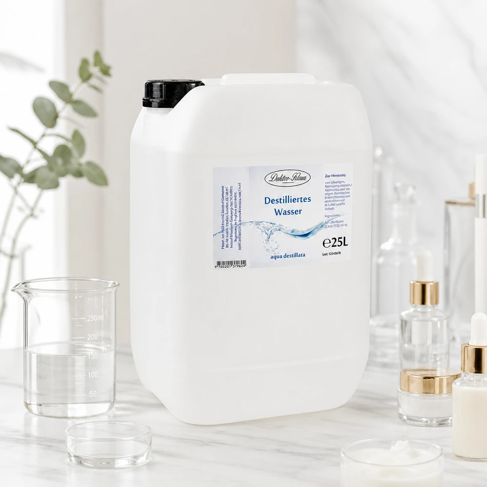 25 liter gedestilleerd water - Aqua dest in blanke premium jerrycan van Doktor Klaus 25 liter gedestilleerd water - Aqua dest in blanke premium jerrycan van Doktor Klaus