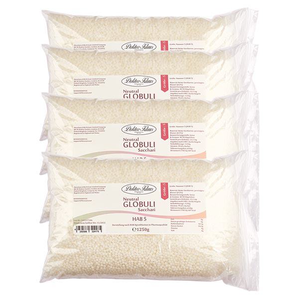 5 kg Neutral globuli HAB5 van 100% zuivere sacharose (4 x 1.25kg) 5 kg Neutral globuli HAB5 van 100% zuivere sacharose (4 x 1.25kg)