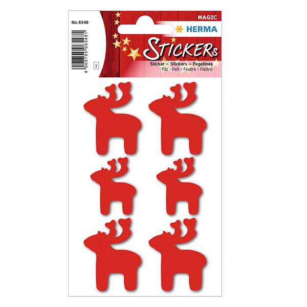 Vilten stickers "Pluizige eland" (6 stickers) Vilten stickers "Pluizige eland" (6 stickers)