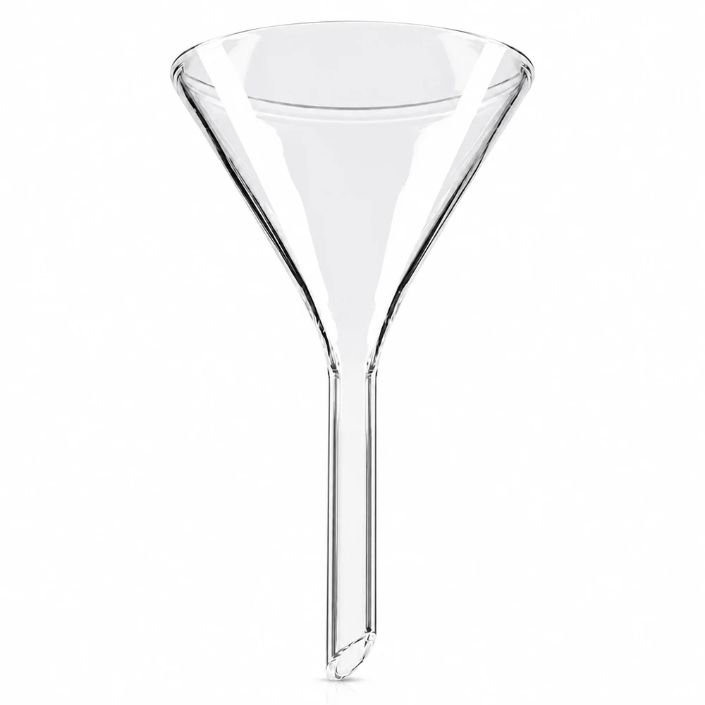 Glazen trechter Ø 55mm - kalk-soda-glas - 60° hoek Glazen trechter 55mm diameter gemaakt van soda lime glas met 60 graden hoek en korte steel