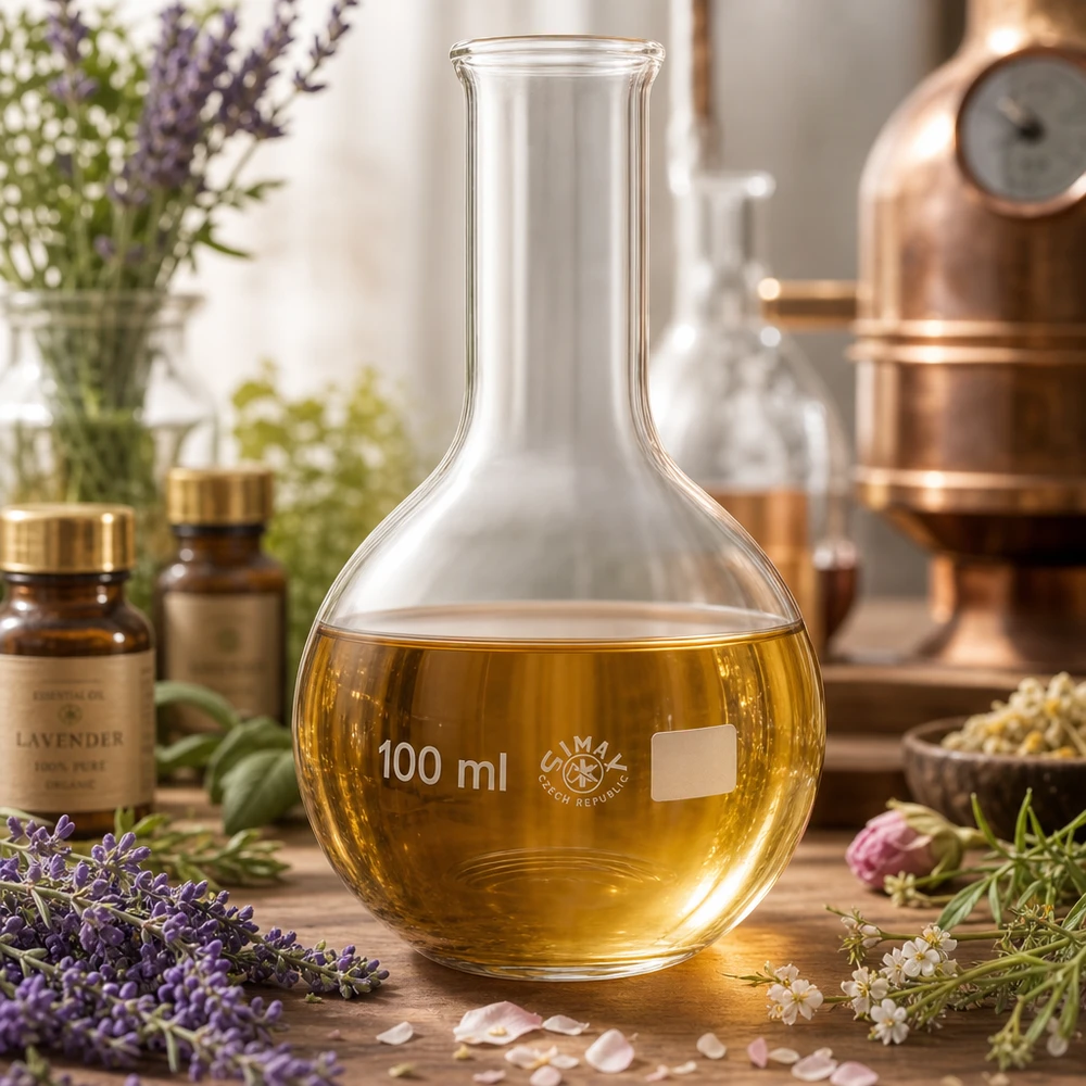 Platbodem kolf 100ml nauwe hals borosilicaat met afgeronde rand Laboratoriumglaswerk 100 ml smalle halskolf in klassieke vorm voor organische chemie en extractie van natuurlijke producten