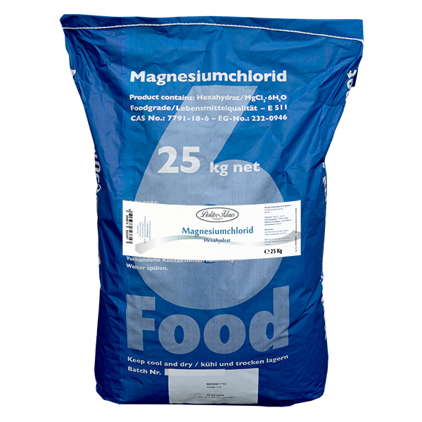 Magnesiumchloride 6-hydraat E511 25kg Magnesiumchloride 6-hydraat E511 25kg