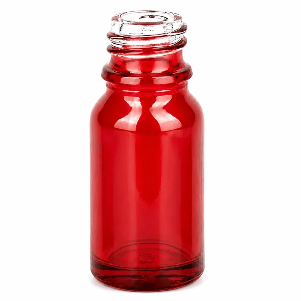 10ml apothekersfles RedLine UT18/10 UNiTWIST Compacte rode glazen fles met een inhoud van 10 ml met UNiTWIST UT18/10 schroefdraad uit de RedLine serie