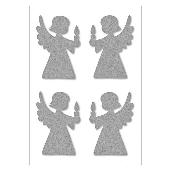 Vilten stickers "Engelen" (4 stickers met glitter)