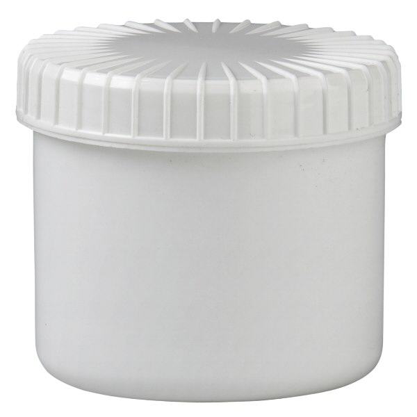Kunststof pot 135 ml wit met geribbeld wit schroefdeksel van PE, type sluiting Standaard