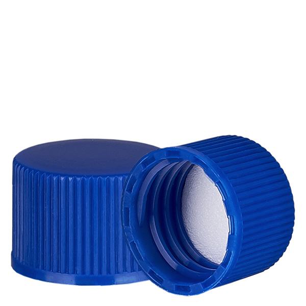 Schroefsluiting blauw met PE inzet, S20x3 Schroefsluiting blauw met PE inzet, S20x3