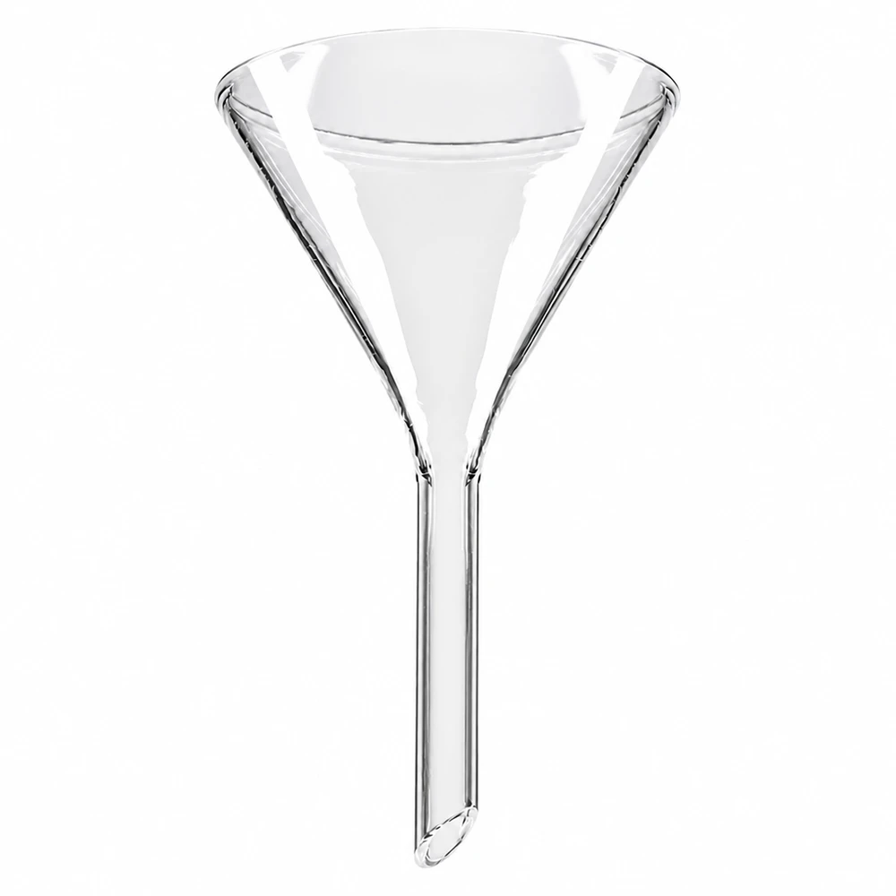 Glazen trechter Ø 55mm - borosilicaat 3.3 - 60° hoek Borosilicaatglas trechter 55mm diameter met 60 graden hoek voor laboratoriumgebruik
