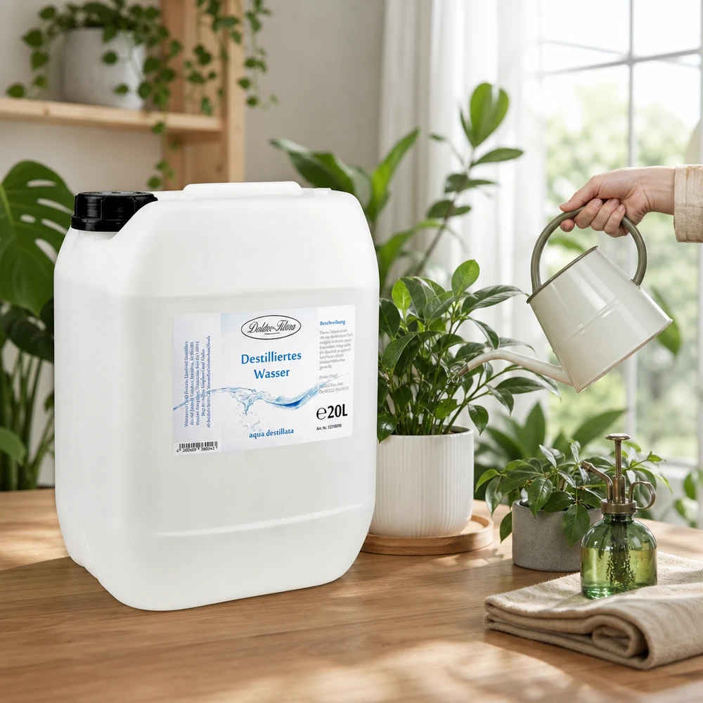 20 liter gedestilleerd water - Aqua dest in blanke premium jerrycan van Doktor Klaus Doktor-Klaus gedestilleerd water 20 liter jerrycan ideaal voor plantenverzorging en tuinirrigatie