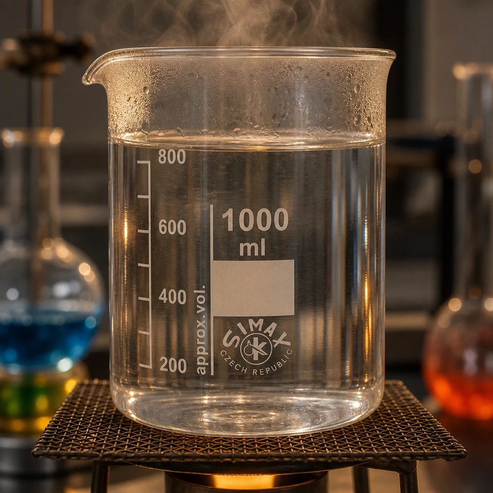 Bekerglas 1000 ml van hittebestendig borosilicaatglas (laag model) Transparant bekerglas 1000ml met lage vorm gemaakt van borosilicaatglas voor veilig laboratoriumgebruik