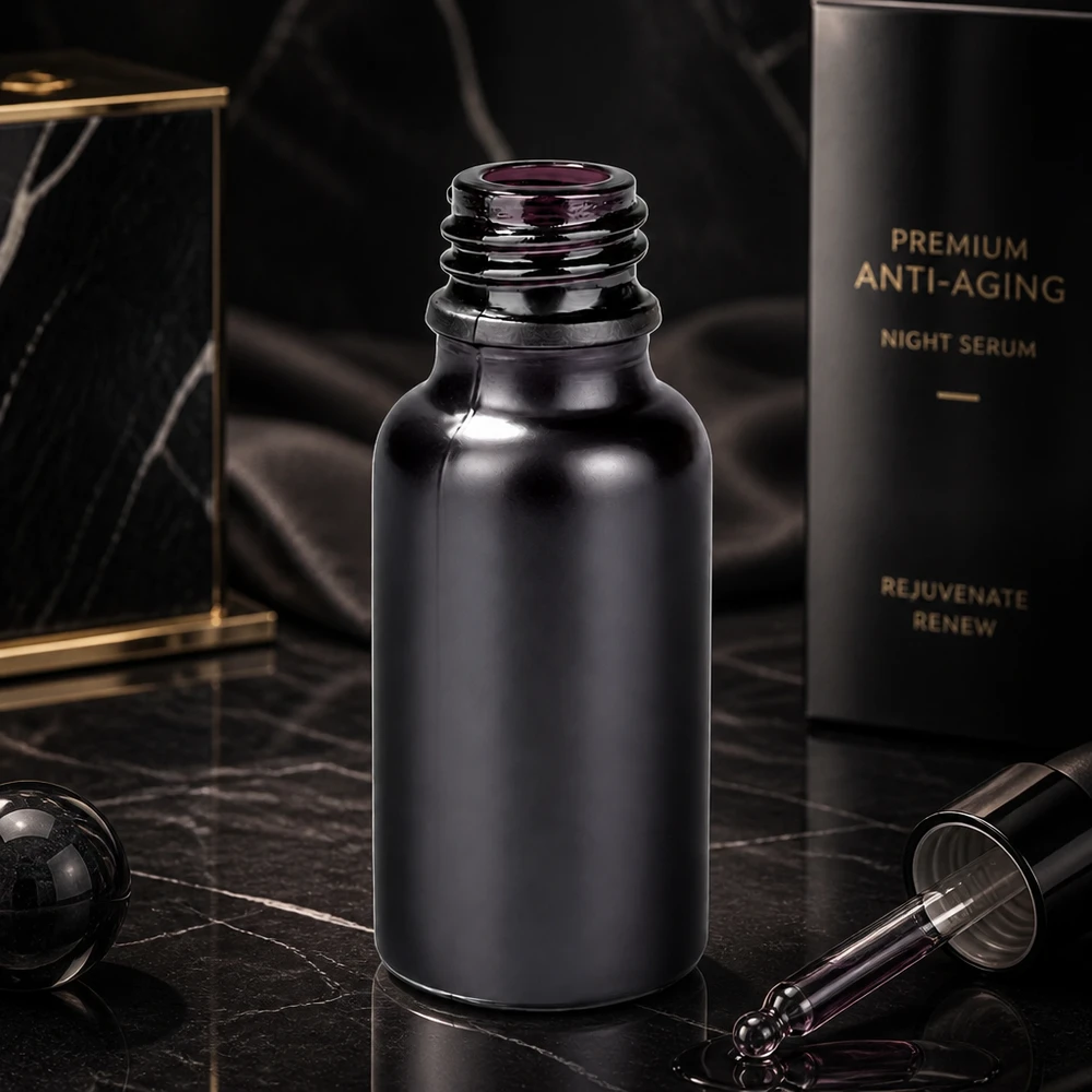 20ml apothekersfles BlackLine UT18/20 UNiTWIST Professionele 20ml druppelflacon BlackLine UT18/20 voor het nauwkeurig doseren van verzorgingsproducten